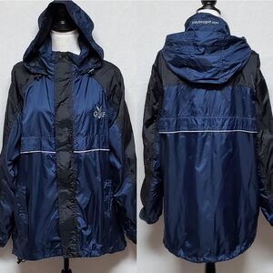 RARE Playboy Golf Hooded Full-zip Mesh Lined Oversized Windbreaker Jacket Medium